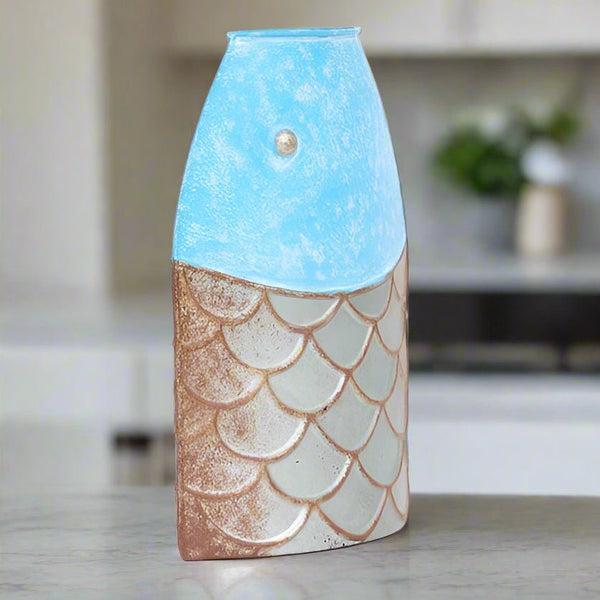 Metal Fish Head Vase - Utensil Pot - Distinctly Living