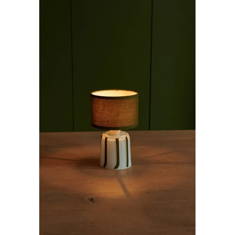 Mini Stripe Rechargeable Table Lamp - Green Stripe - Distinctly Living