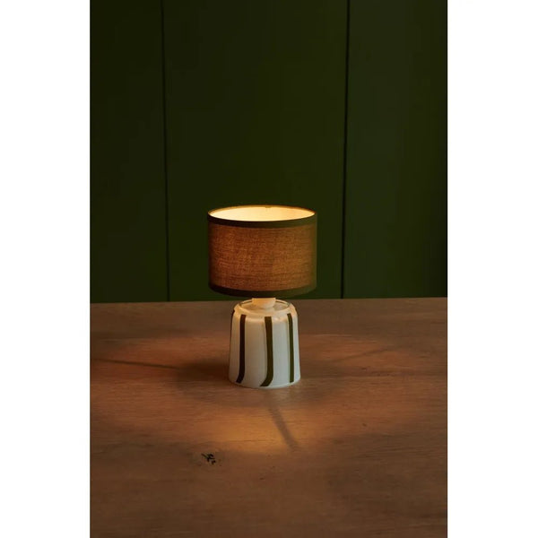 Mini Stripe Rechargeable Table Lamp - Green Stripe - Distinctly Living