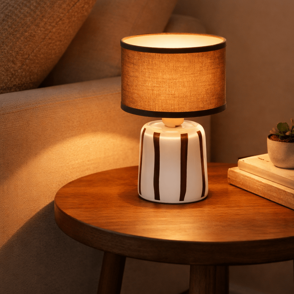 Mini Stripe Rechargeable Table Lamp - Green Stripe - Distinctly Living