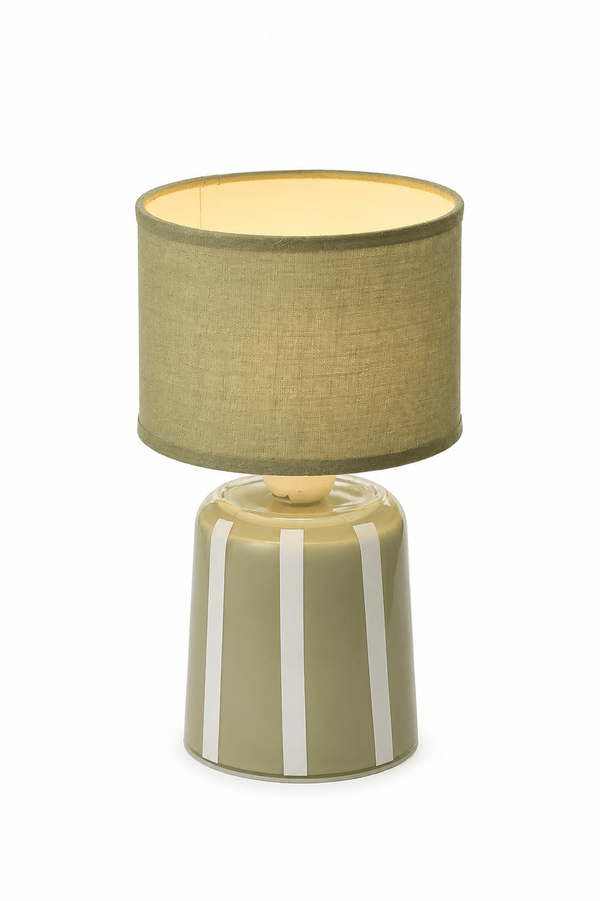Mini Stripe Rechargeable Table Lamp - White Stripe - Distinctly Living