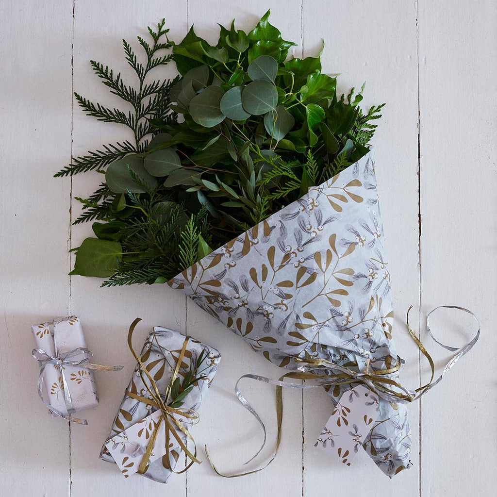 Mistletoe Recycled Christmas Wrapping Paper - 3m - Distinctly Living