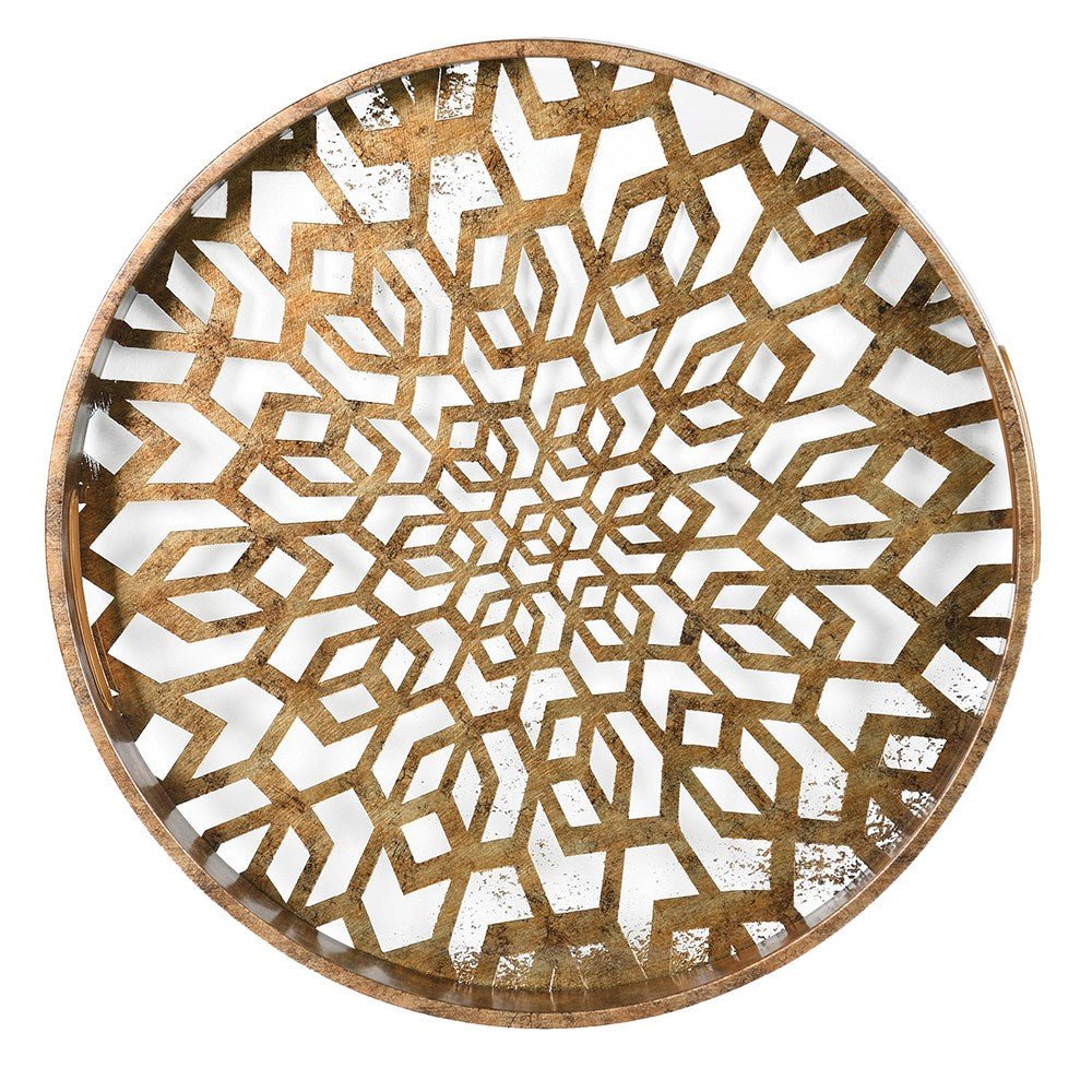 Mosaic Tray in Antique Gold - Distinctly Living