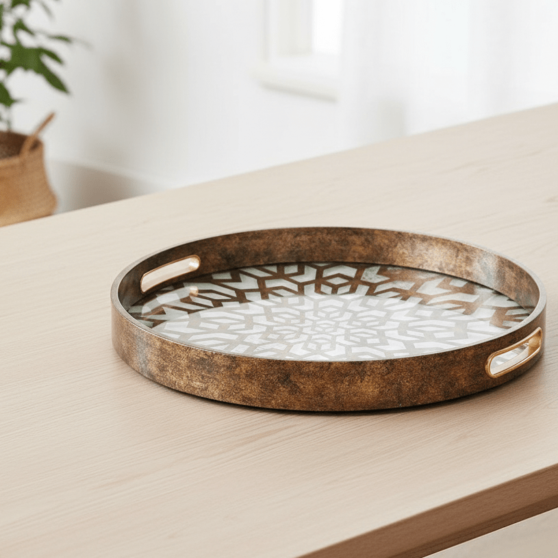 Mosaic Tray in Antique Gold - Distinctly Living