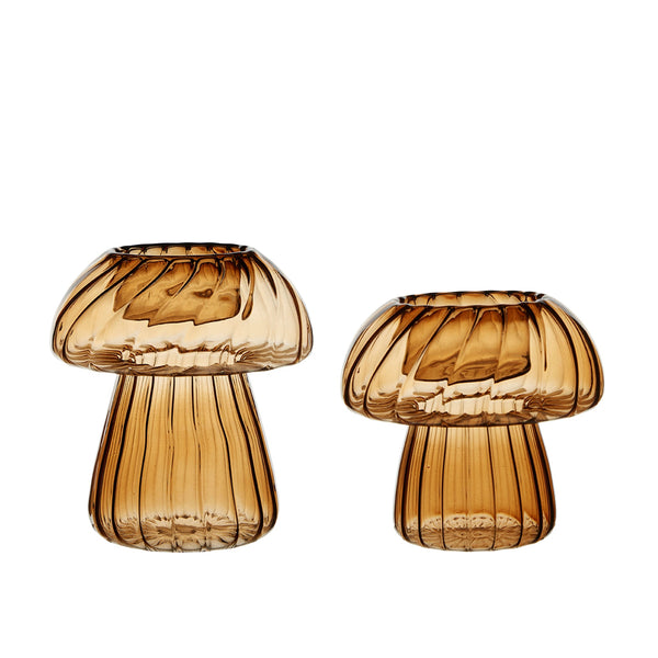 Mushroom Tealight Holder - Amber - Distinctly Living