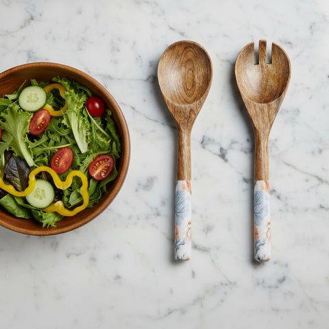 Mutli Coloured Coral Salad Servers - Distinctly Living