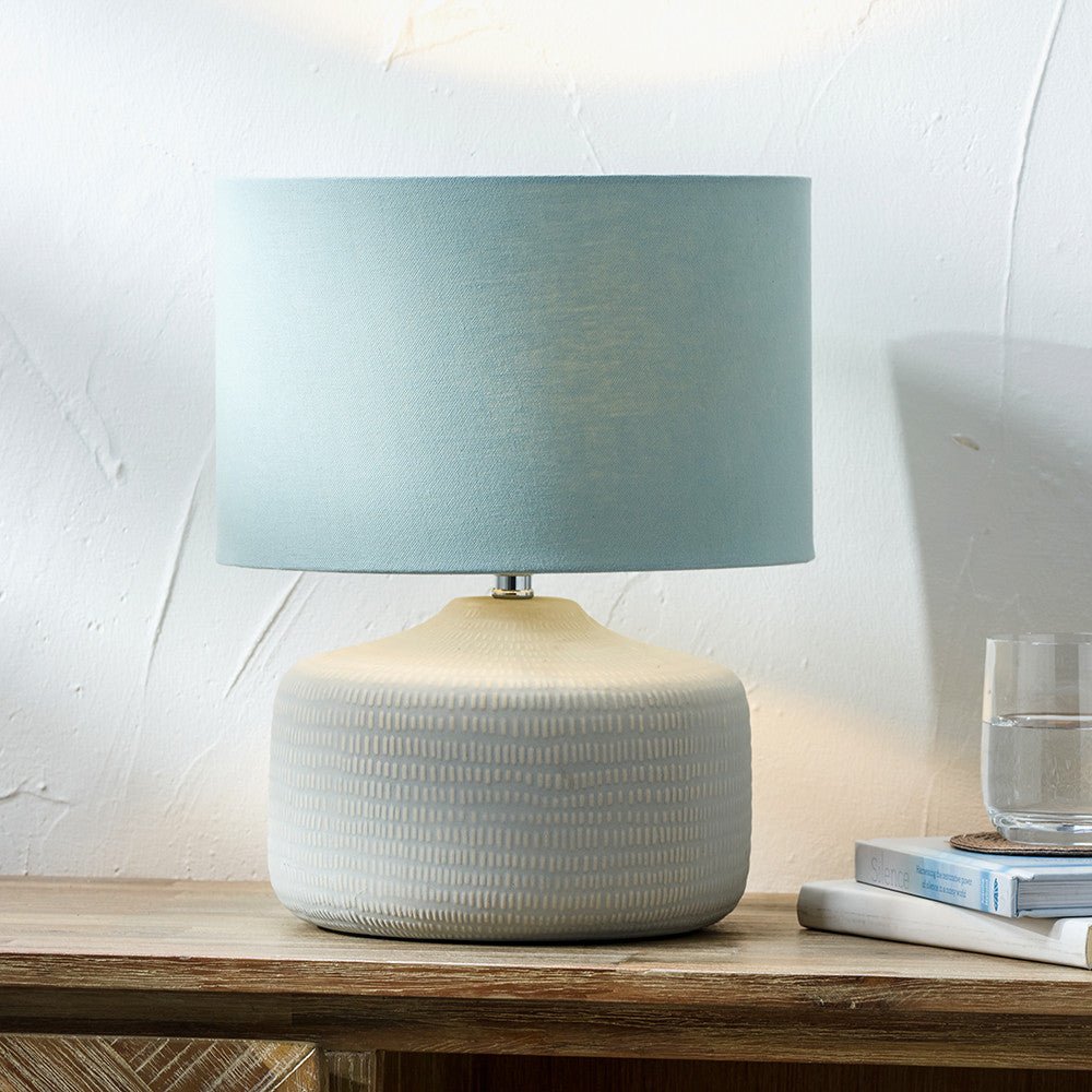 Nardo Duck Egg Textured Ceramic - Table Lamp - Tall or Short - Distinctly Living