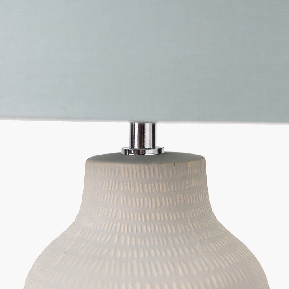 Nardò Duck Egg Textured Tall Ceramic - Table Lamp - Distinctly Living