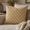 Natural Leaf Print Mustard Cushion - Distinctly Living