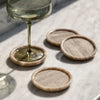 Natural Marble Coasters with Lip - Set of 4 - Distinctly Living