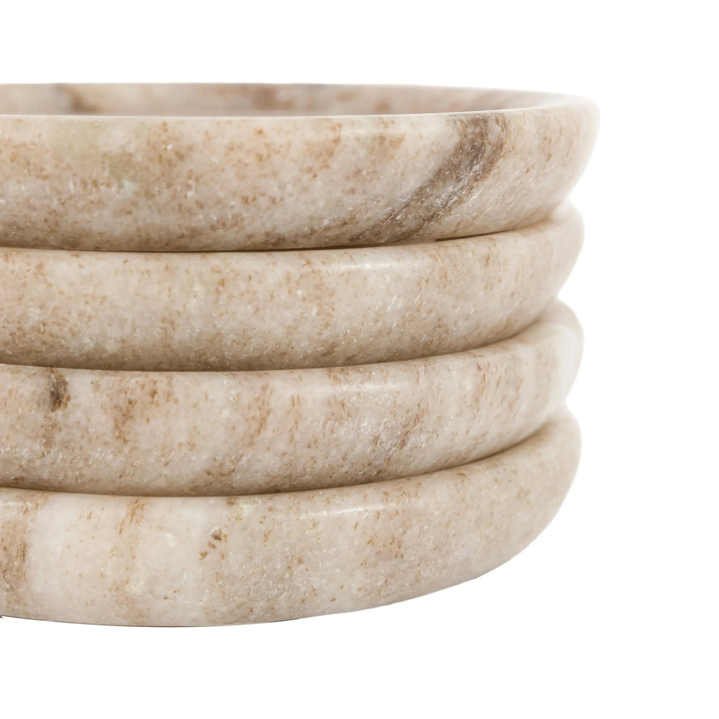 Natural Marble Coasters with Lip - Set of 4 - Distinctly Living