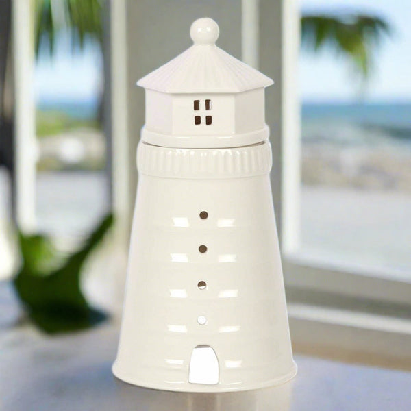 Nautical White Lighthouse Oil Burner and Wax Warmer - Distinctly Living