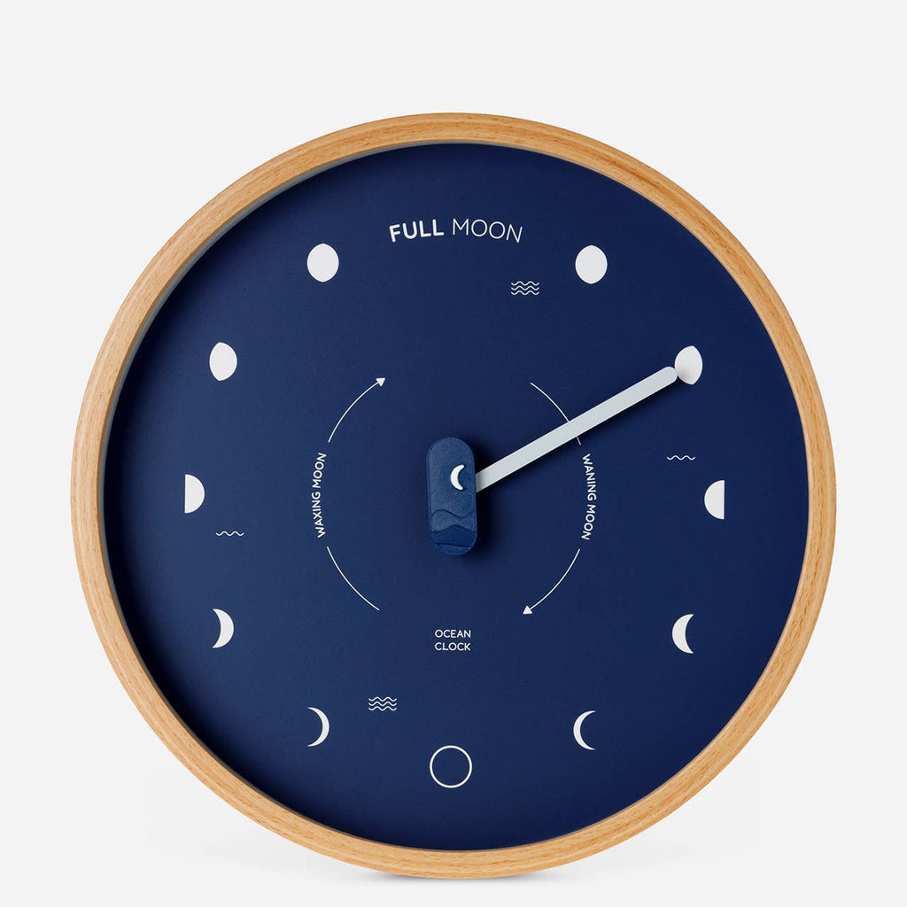 Navy Blue Wooden Moon Phase - Distinctly Living