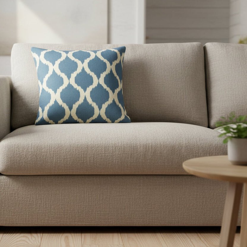 Navy Ogee Cushion - Distinctly Living