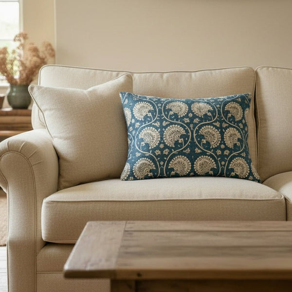 Navy Thistle Cushion - Distinctly Living