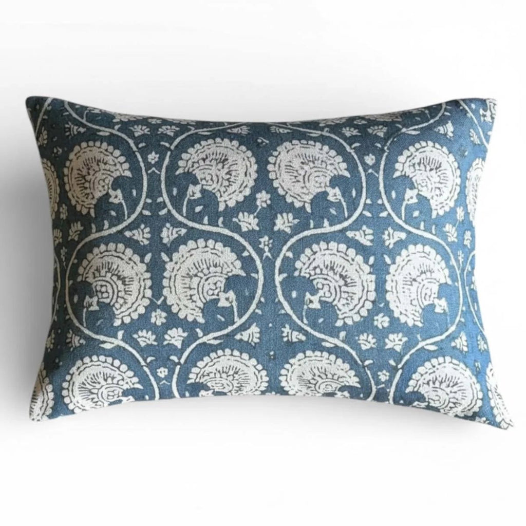 Navy Thistle Cushion - Distinctly Living
