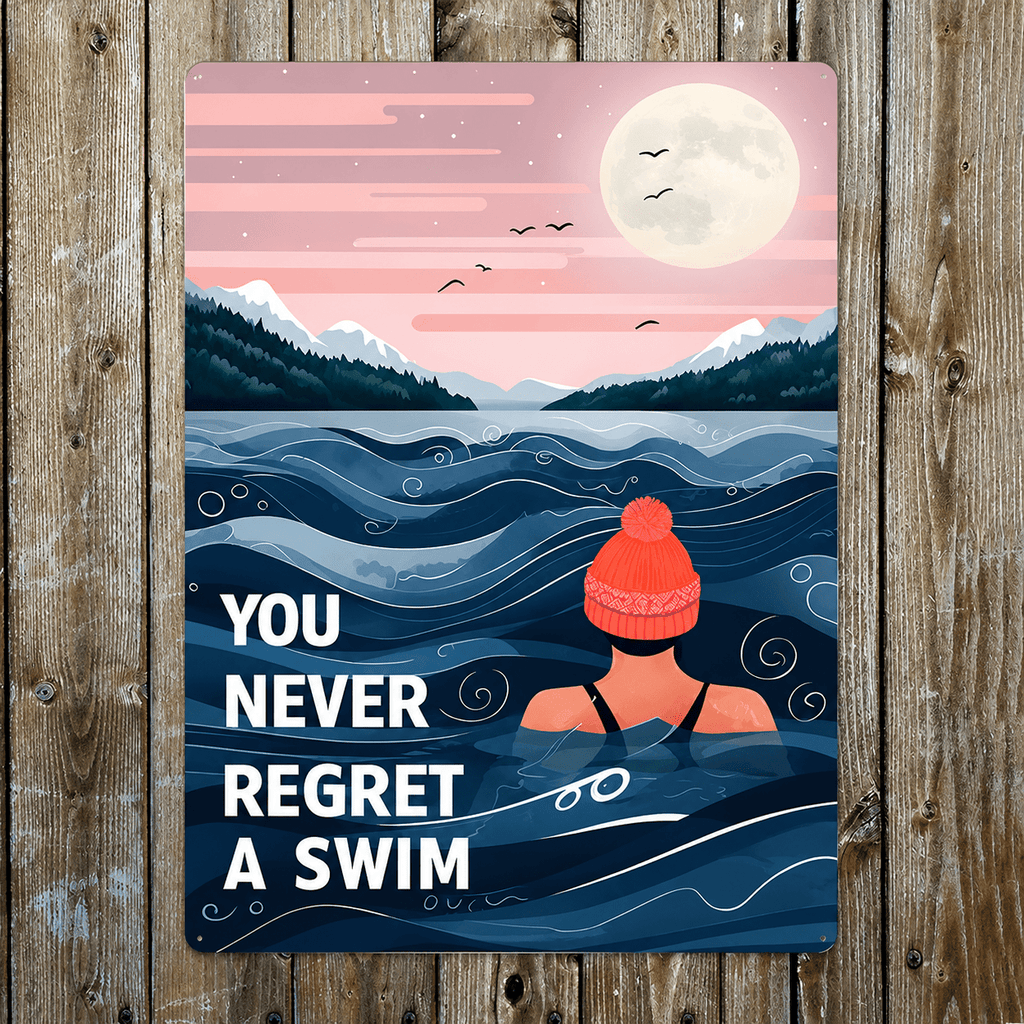 Never Regret A Swim - Metal Sign - Distinctly Living
