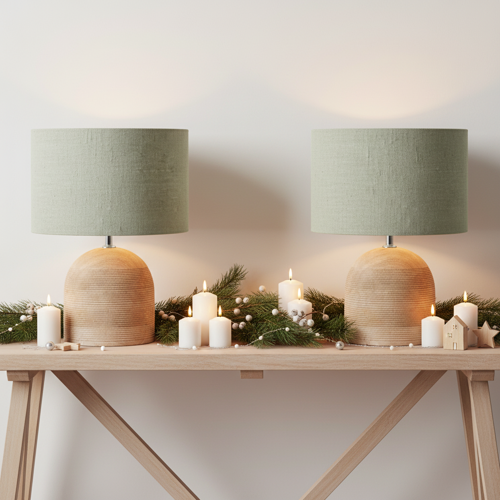 Nordic Christmas Console with Ludlow Lamps