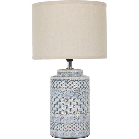 Ocean Sky Table Lamp with Cream Drum - Distinctly Living