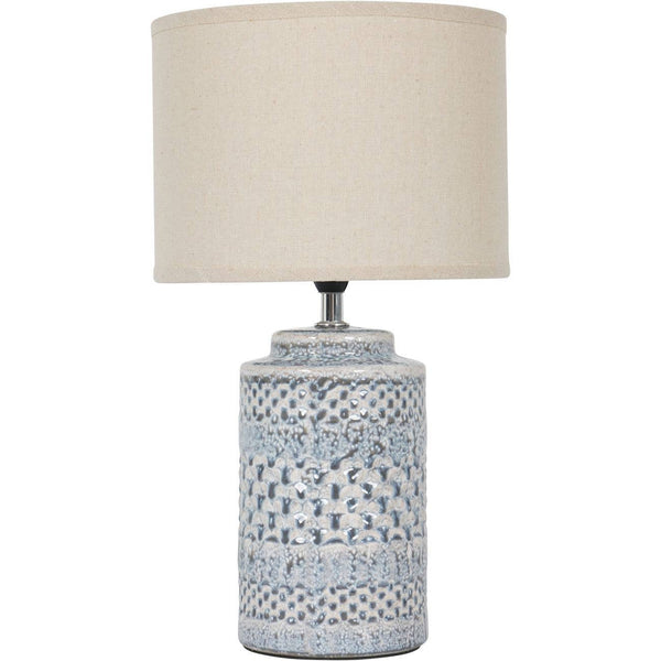 Ocean Sky Table Lamp with Cream Drum - Distinctly Living