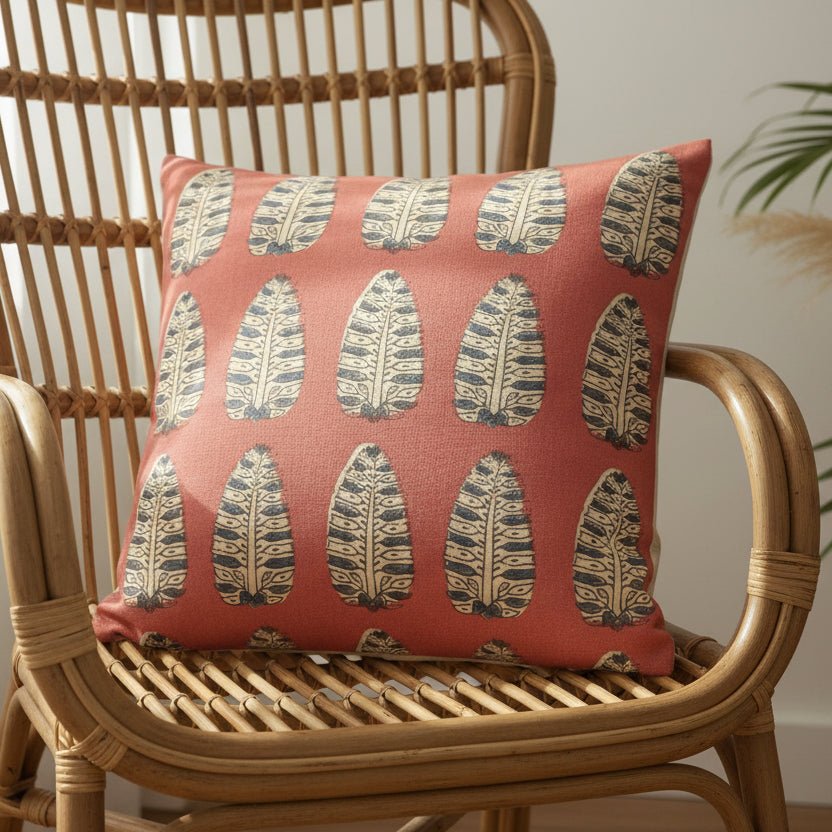 Ochre Leaf Cushion - Distinctly Living