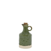 Olive Green Ceramic Jug with Cork Stopper - Distinctly Living