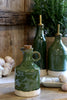 Olive Green Ceramic Jug with Cork Stopper - Distinctly Living