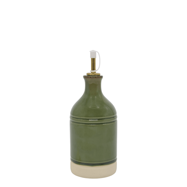 Olive Green Ceramic Oil Drizzler Bottle - Distinctly Living