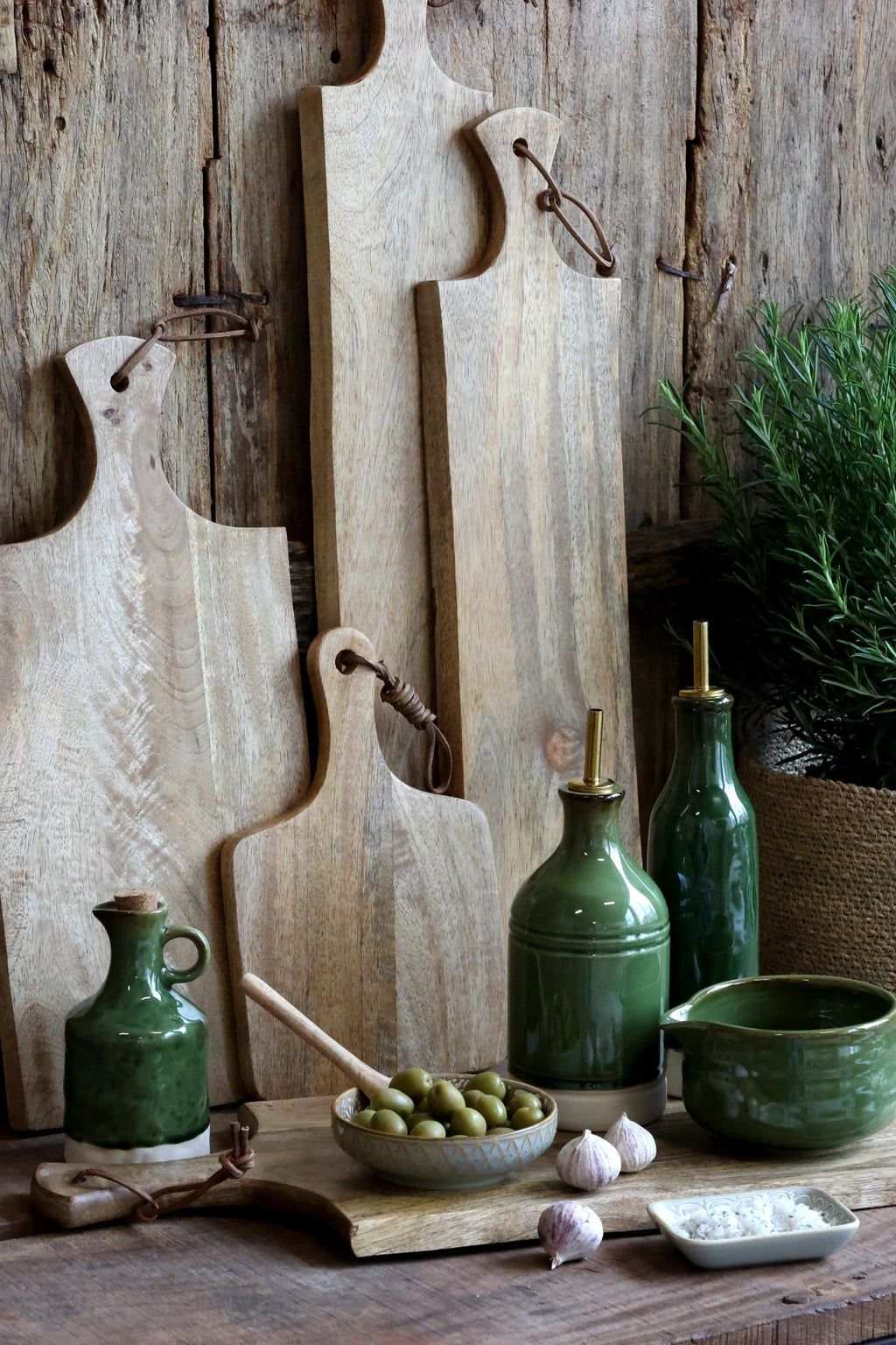 Olive Green Ceramic Oil Drizzler Bottle - Distinctly Living