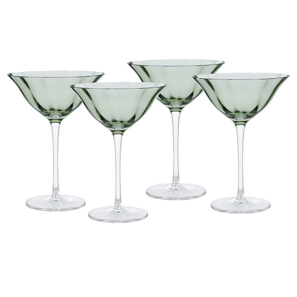 Olive Green Martini Glasses - Set of 4 - Distinctly Living