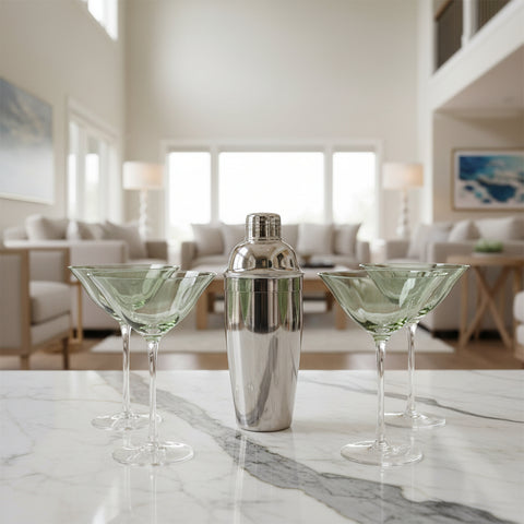 Olive Green Martini Glasses - Set of 4 - Distinctly Living