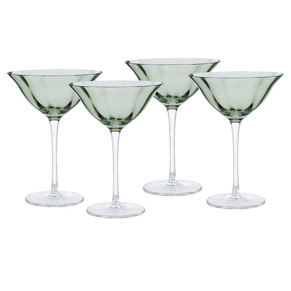Olive Green Martini Glasses - Set of 4 - Distinctly Living