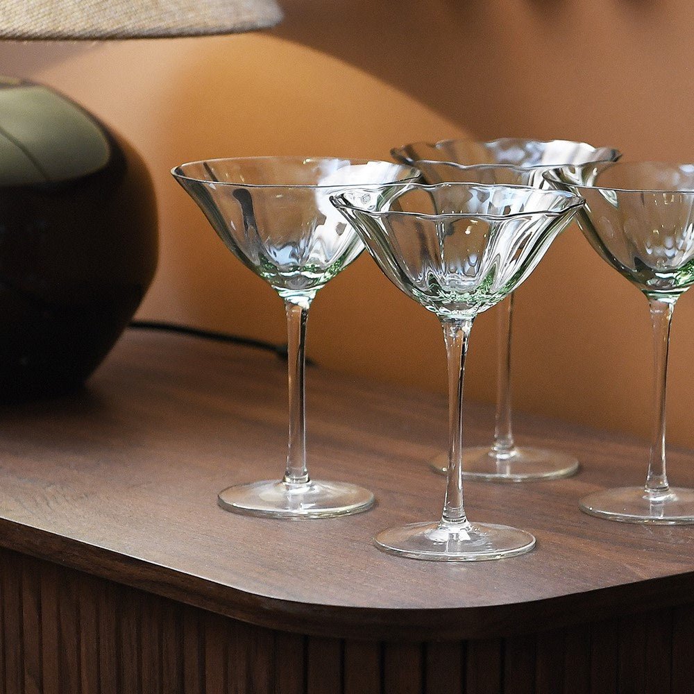 Olive Green Martini Glasses - Set of 4 - Distinctly Living