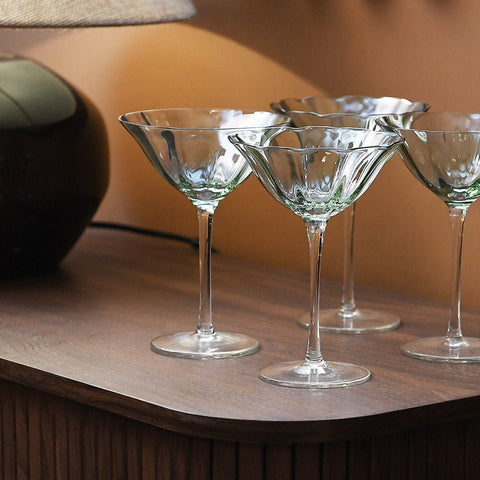 Olive Green Martini Glasses - Set of 4 - Distinctly Living