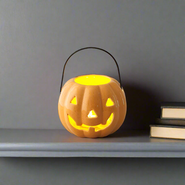 Orange Pumpkin Tealight Lantern - Distinctly Living