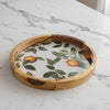 Orange Round Wooden Tray - Distinctly Living