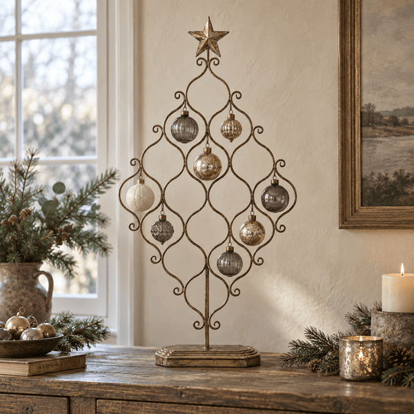 Ottilie Antique Brass Bauble Display Tree - Distinctly Living