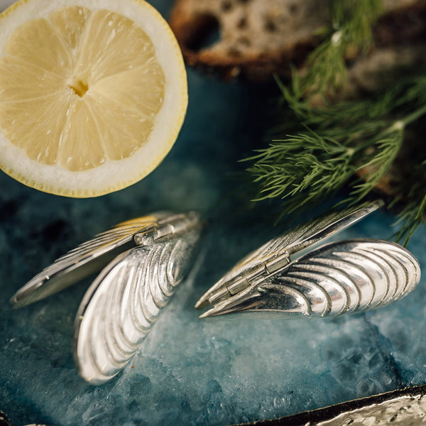 Pair of Silver Plated Mussel Eaters - Distinctly Living
