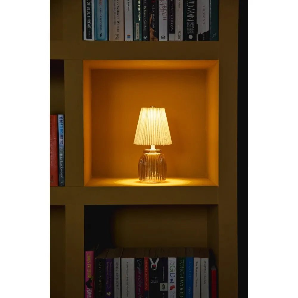 Pale Amber Glass Rechargeable Table Lamp - Distinctly Living