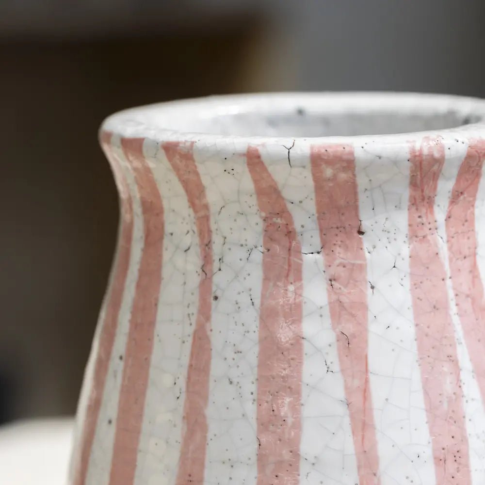 Paris Pink Striped Vase - Distinctly Living