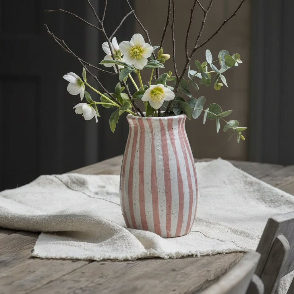 Paris Pink Striped Vase - Distinctly Living