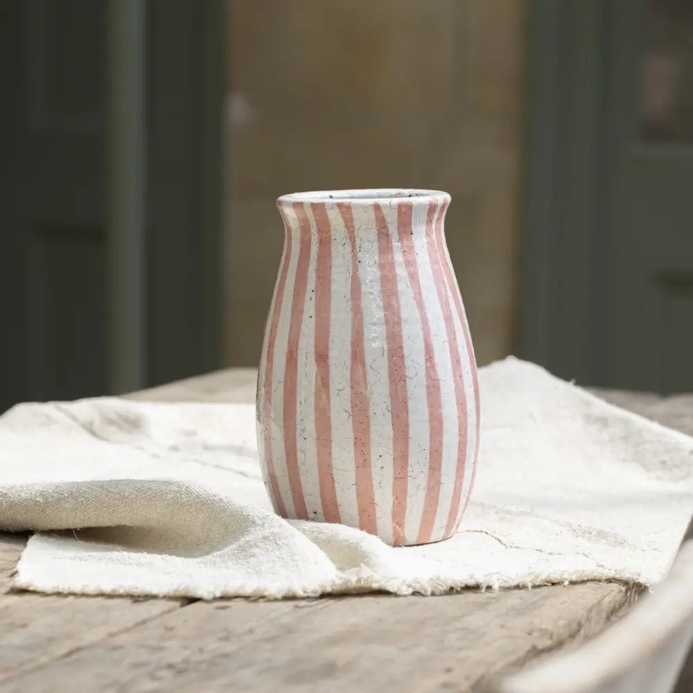 Paris Pink Striped Vase - Distinctly Living