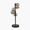 Pavia Smoke Glass Ball and Black Metal - Table Lamp - Distinctly Living