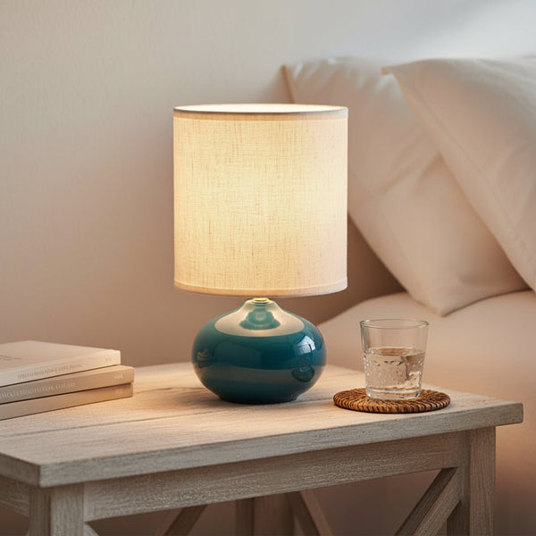 Pebble Lamp and Shade - Sage Green or Blue - Distinctly Living