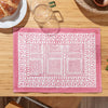 Pink Block Printed Geo - Placemats Set of 4 - Distinctly Living