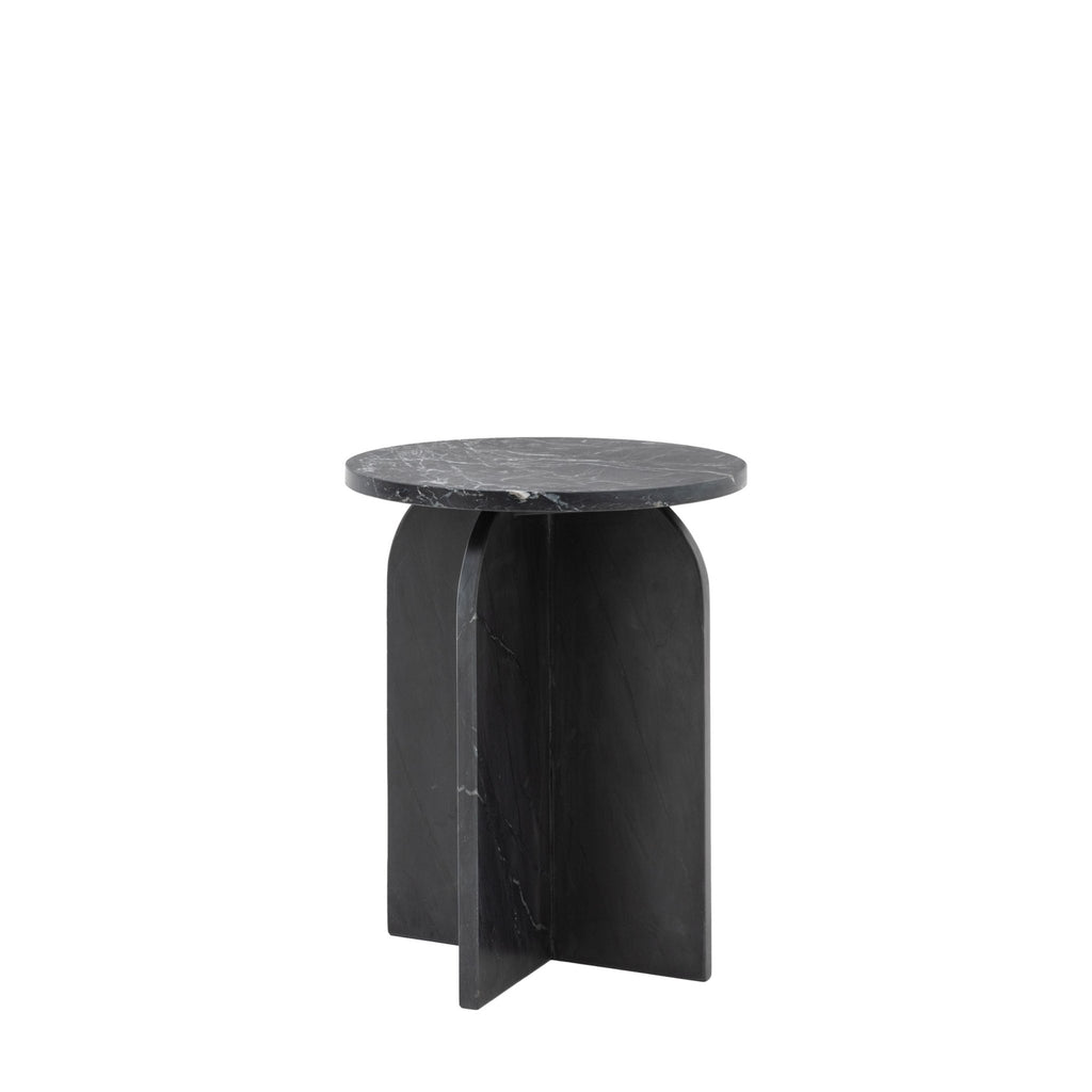 Pisa - Marble Side Table - White or Black - Distinctly Living