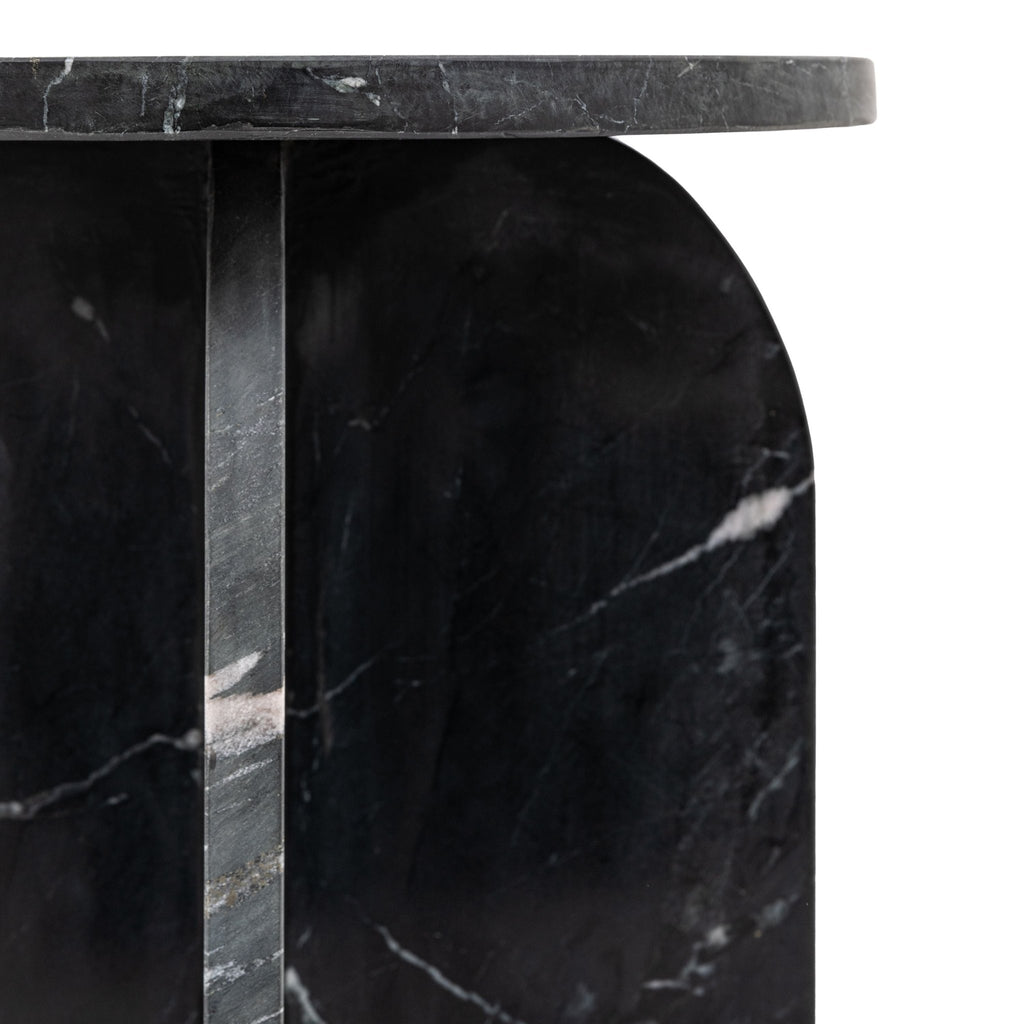 Pisa - Marble Side Table - White or Black - Distinctly Living