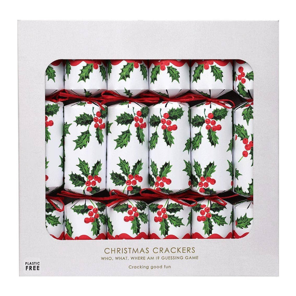 Plastic Free - Holly Christmas Crackers - 6 Pack - Distinctly Living