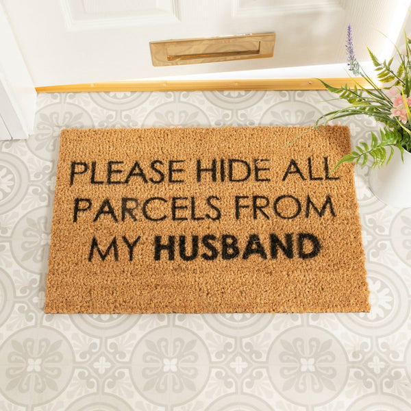 Please Hide All Parcels From My Husband Doormat - Distinctly Living