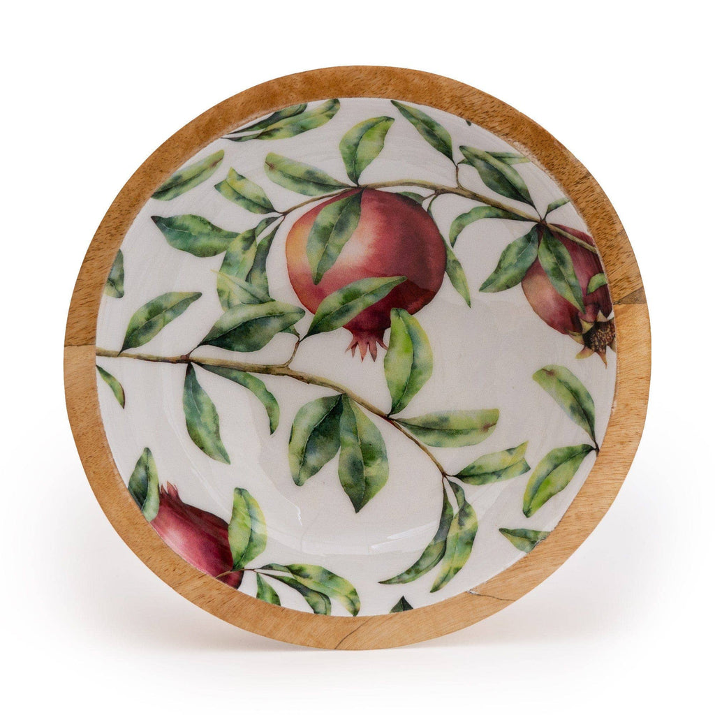 Pomegranate Mango Wooden Bowl 24cm - Distinctly Living
